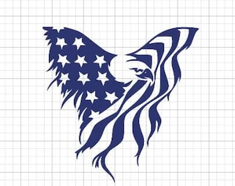 American Flag draped Eagle Vinyl Car, Laptop Decal