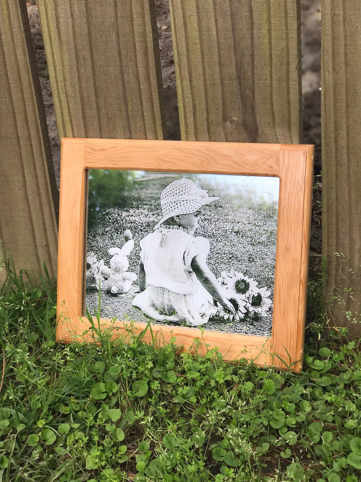 Custom Engraved mirror, photo engraved glass, photo etched glass, 8 x