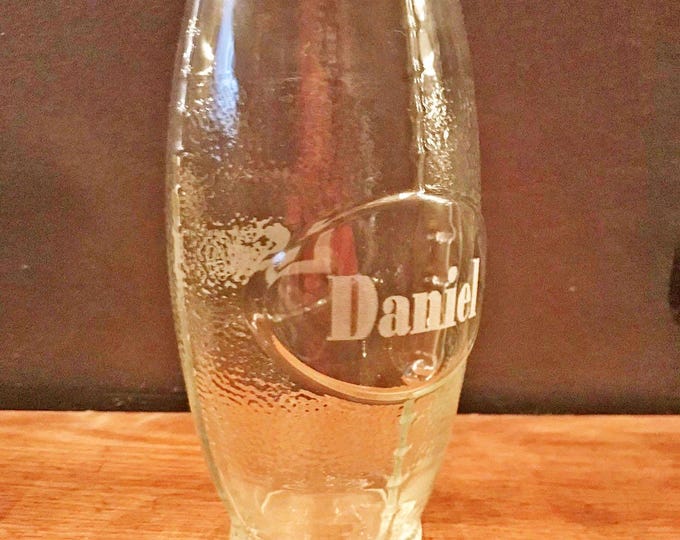 Personalized engraved football shaped glass tumbler