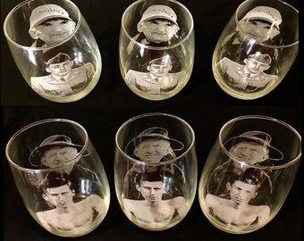 Personalized Photo Engraved Glass, Memorial Keepsake, Custom Etched Wine Glass