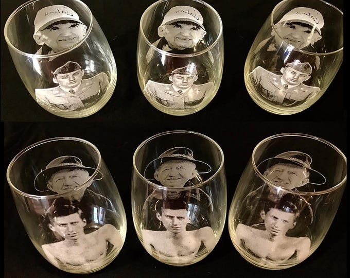 Personalized Photo Engraved Glass, Memorial Keepsake, Custom Etched Wine Glass