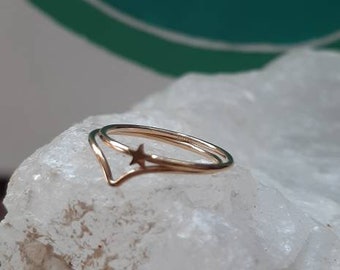 Little Star Ring set. 14kt gold filled. Stacking rings.