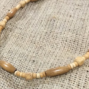 Handmade Brown Wood Beaded Boho Necklace