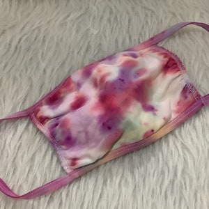 Tie dye pink rainbow face mask