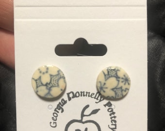 Sakura comic flower earrings nickel free post silicone back