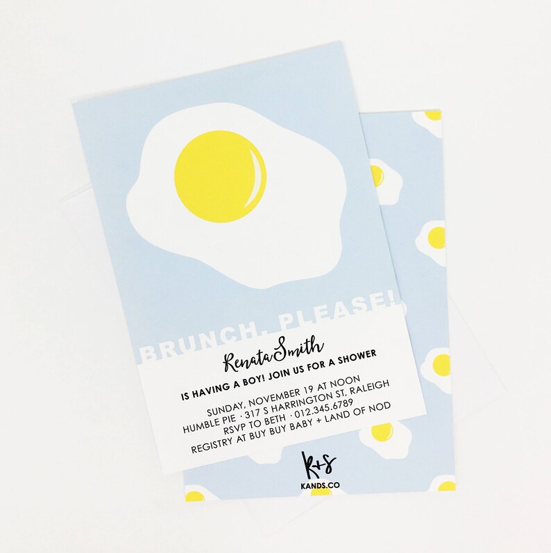 Sunny Side Up Invitation Brunch Invitation Eggs Invitation Etsy
