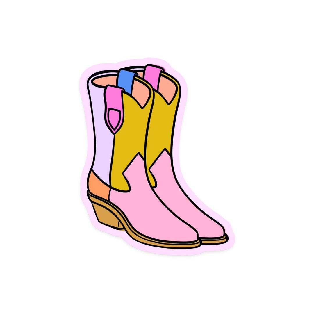 Colorblock Boot Sticker - Etsy