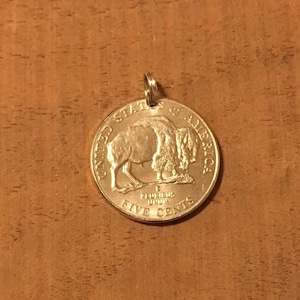 Pendentif tête de bison moderne en nickel, pièce de monnaie en nickel, charme-vintage antique