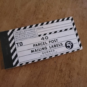Two Vintage Parcel Post Mailing Labels