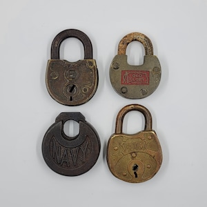 Vintage Pad Locks Navy Pancake Fraim Eagle Old Glory choice