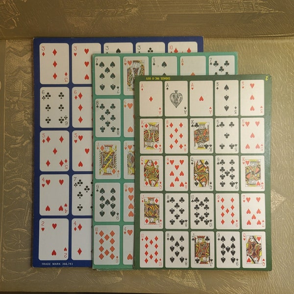 2 Vintage Poker Keno Cadaco cards game cards Po-Ke-No US Playing Card vintage game cards / Collage / Journal Art 1971