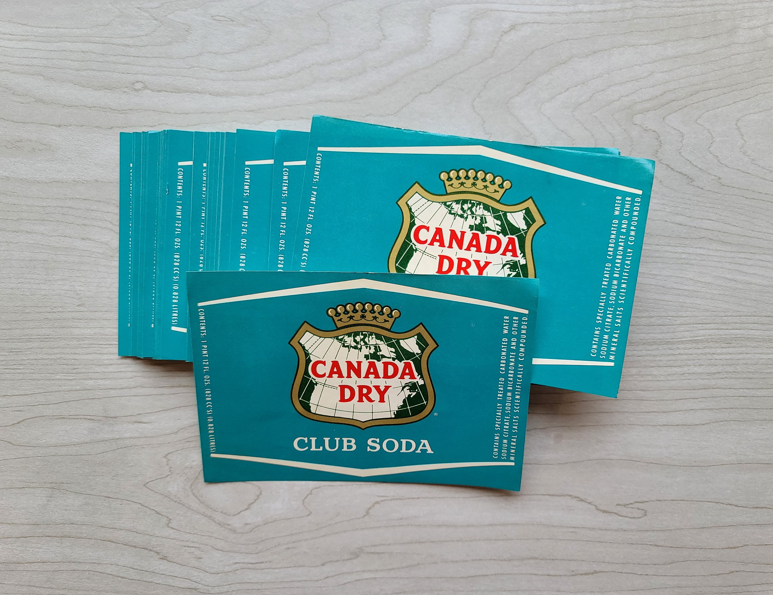 Canada Dry Club Soda Label Authentic Vintage Paper Ephemera - Etsy
