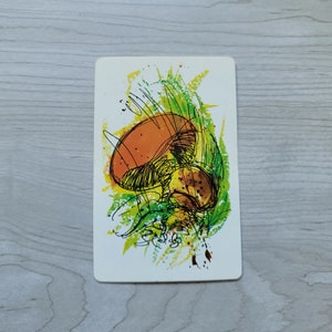 Two Vintage Mushroom Swap Cards Playing Cards Set of Two
