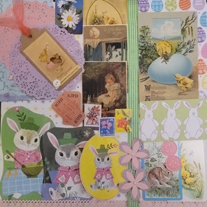 Easter Spring Vintage Theme Ephemera Pack /  Scrapbook Lay Out Page / Easter Ephemera Spring Ephemera / Journaling Ephemera