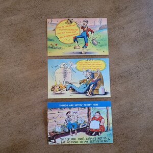 Vintage Hillbilly / Comic / Satire Post Cards set of three