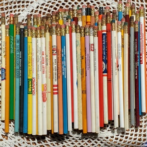 Random Lot of 10 vintage unused advertising pencils round hexagon