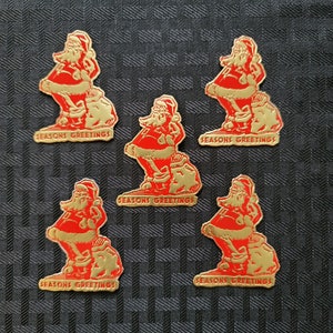 Vintage Gummed Santa Seals / Christmas Seals
