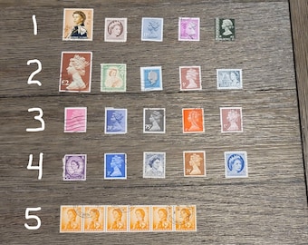 Vintage Queen Elizabeth Postage Stamps Choice of Five Sets