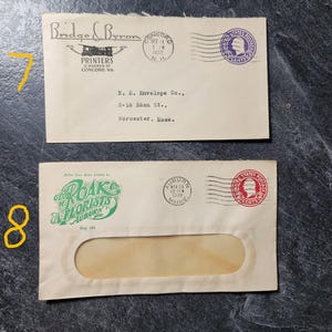 Used Stamped Envelopes from 1904 to 1939 Choice Postal History Advertising coal lumber florist Poultry Printers