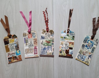 Choice Handmade Journal Tag / Art Tag / Bookmark / Vintage Postage Stamps