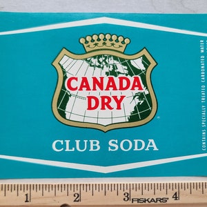 Canada Dry Club Soda Label Authentic Vintage Paper Ephemera