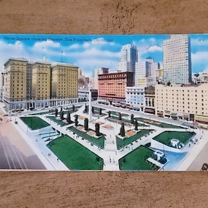 Carte postale vintage de San Francisco Carte postale Union Square Garage San Francisco Californie