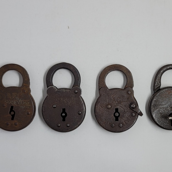 Choice of Antique Padlock Six Lever lock Safe Eagle Standard and Safe with Key