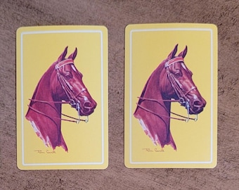 Dos naipes antiguos de intercambio de caballos
