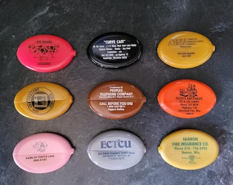 Choice Vintage Oval Rubber Quikoin Squeeze Coin Purse advertising heart
