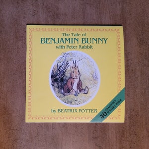 Vintage Book &quot; The Tale of Benjamin Bunny With Peter Rabbit&quot; Beatrix Potter with stickers 1986