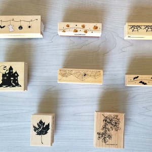 Choice Wooden Rubber Craft Stamp Fall / Halloween Theme / Scrapbooking / Journal Making / Card Making