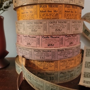 11 Karten / 1 von jeder Rolle / Authentische Vintage Karten / Roll-Eintrittskarten Theater und Theater