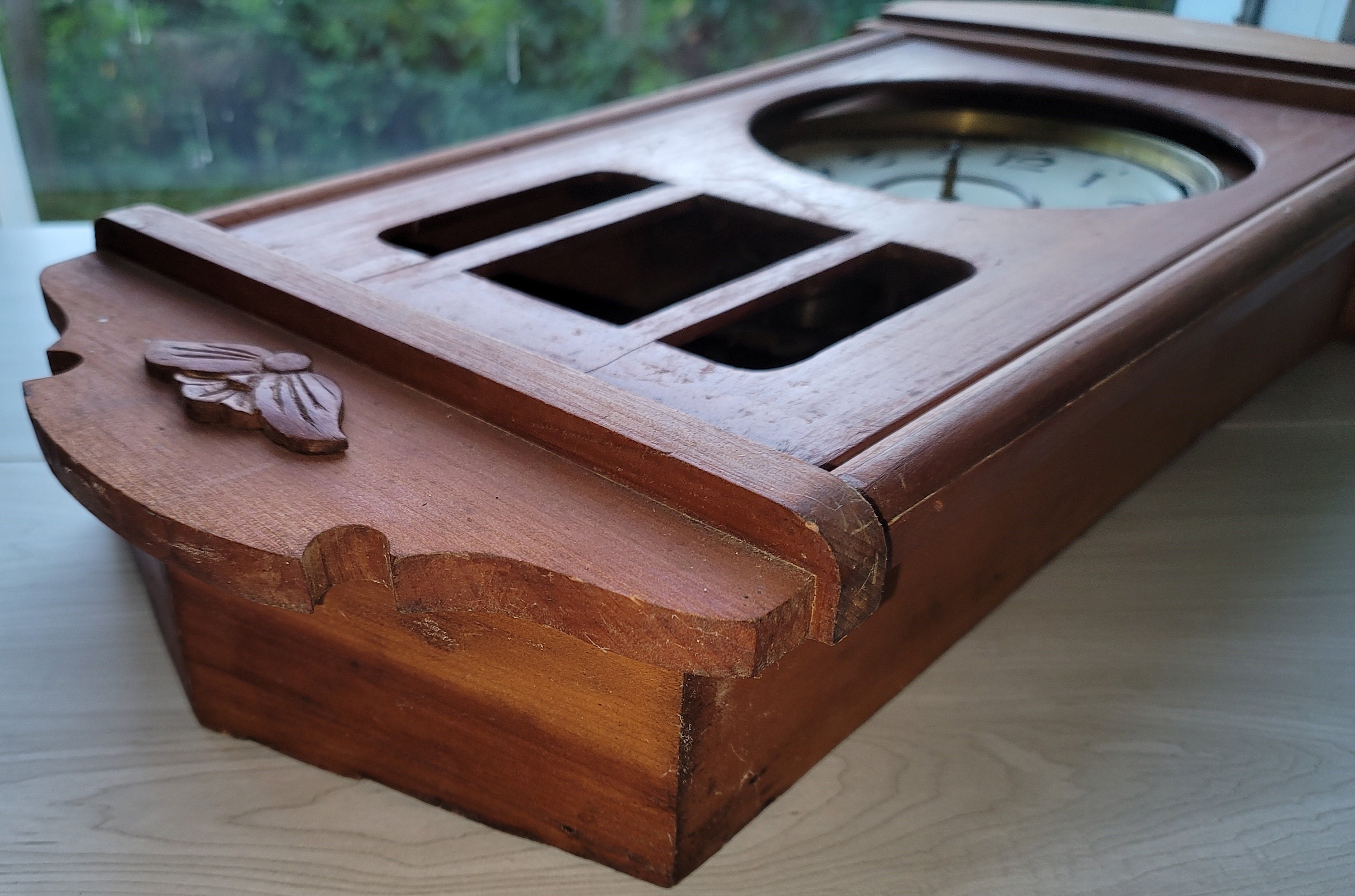 Vintage Wooden Clock Case With Door / Clock Parts / Repurpose Etsy