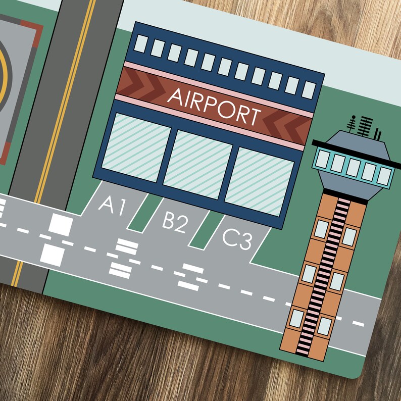 Airport Runway Play Mat 24 x 14 Mat Airport | Etsy