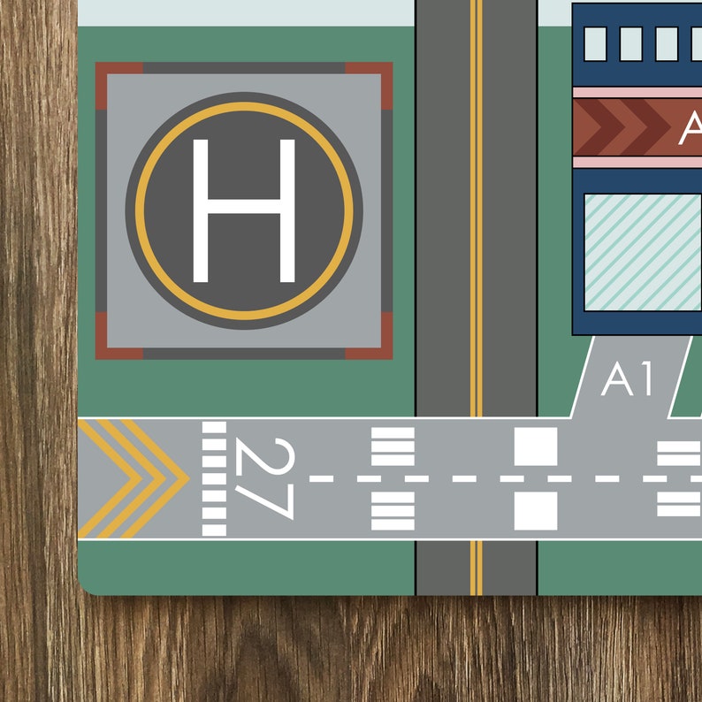 Airport Runway Play Mat 24 x 14 Mat Airport | Etsy