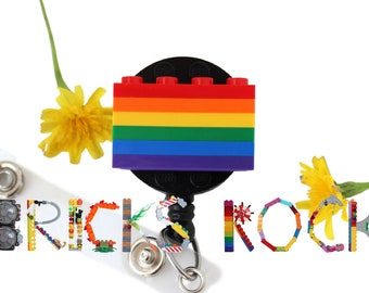 Pride Flag - Badge Reel made with LEGO® - LGBTQ ID Holder