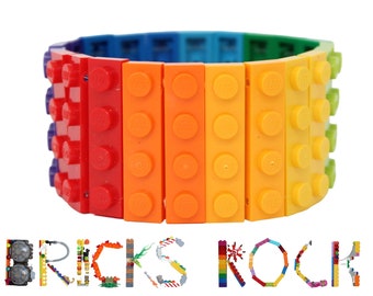 Rainbow Blend Bracelet made with 1x4 LEGO® bricks and pieces