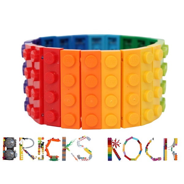 Rainbow Blend Bracelet made with 1x4 LEGO® bricks and pieces