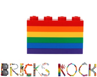 Pride Flag Pin Brooch made with LEGO® bricks and pieces - LGBTQ Pride