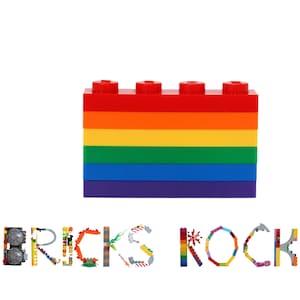 Pride Flag Brooch/Pin made with LEGO® LGBTQ Pride