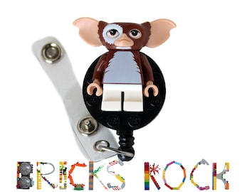 Gizmo™ Gremlins™ Badge Reel made with LEGO® Minifigure™- Pediatric - ID Badge Holder - Holiday - Christmas