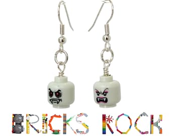 Vampire Head - Earrings made with LEGO® - Glow in the Dark