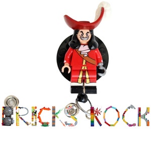 Captain Hook™ Badge Reel made with LEGO® Minifigure™- Pediatric - ID Badge Holder