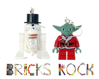 Yoda™ Santa and R2D2™ Snowman Earrings Made With LEGO® Minifigures