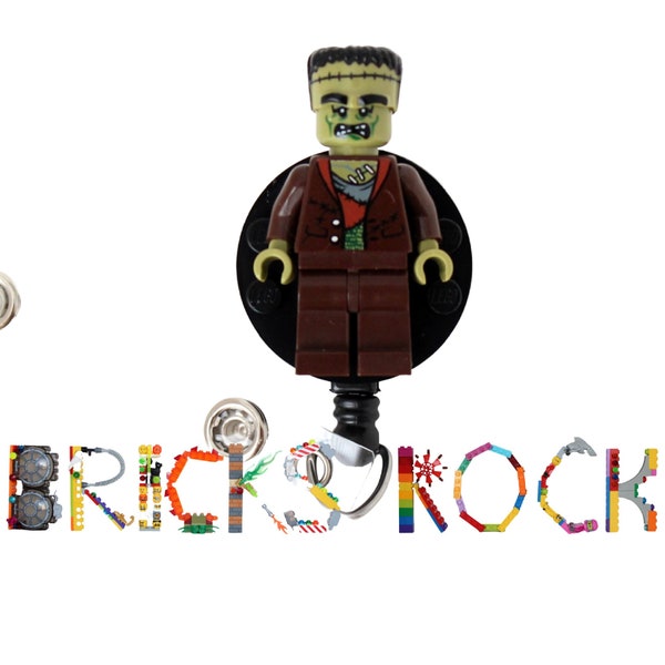 Frankenstein's Monster - Badge Reel made with LEGO® Minifigure™- Pediatric - ID Badge Holder - Holiday - Halloween