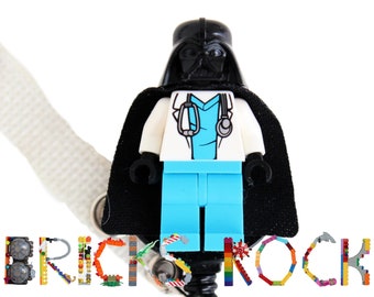 Darth Vader™ Nurse Doctor Scrubs Badge Reel made with LEGO® Minifigure™- Pediatric - ID Badge Holder - Star Wars©