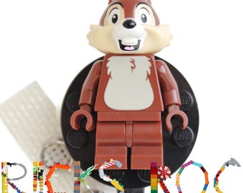 Chip™ from Chip 'n Dale™ - Aqua Scrubs Nurse/Doctor - Badge Reel made with LEGO® - ID Badge Holder