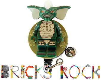Stripe™ Gremlins™ Badge Reel made with LEGO® Minifigure™- Pediatric - ID Badge Holder - Holiday - Christmas