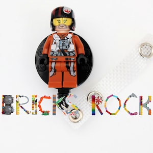 Poe™ Badge Reel made with LEGO® Minifigure™- Pediatric - ID Badge Holder - Star Wars©
