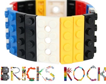 Mondrian Bracelet made with 1x4 LEGO® bricks and pieces